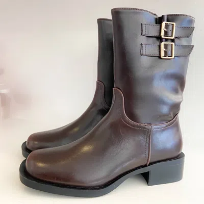 Matisse Women's Basil Short Buckle Riding Bootie In Coffee In Brown