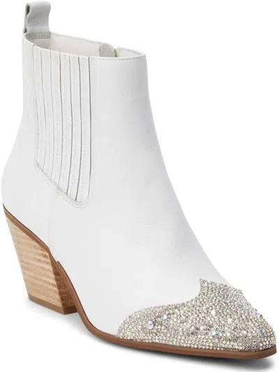 Matisse Women's Blake Rhinestone Toe Boot In White