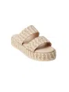 Matisse Borderline Natural Multi Woven Flatform Slide Sandals In White