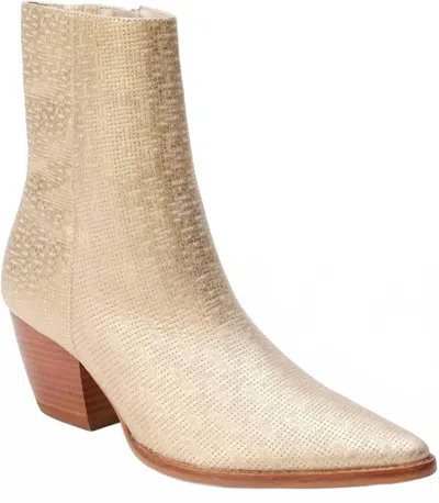 Matisse Women's Caty Western Ankle Boot In Gold Weave In Neutral
