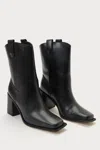 Matisse Dane Black Leather Square Toe Ankle Boots In Black