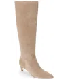 Matisse Elevate Pointed Toe Knee High Kitten Heel Boot In Neutral