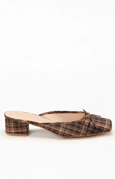 Matisse Women's Geneva Marron Mules In Plaid