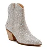 Matisse Harlow Ankle Boot In Clear Rhinestone In Silver