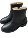 Matisse Nate Black Leather Faux Fur Ankle High Heel Boots In Black