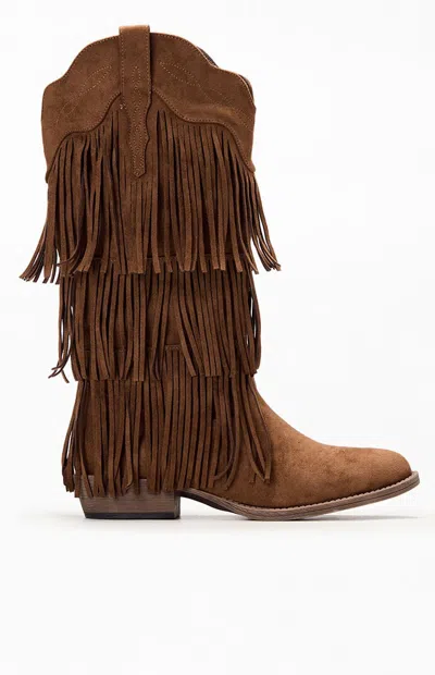 Matisse Women's Saloon Fringe Boots In Dark Brown