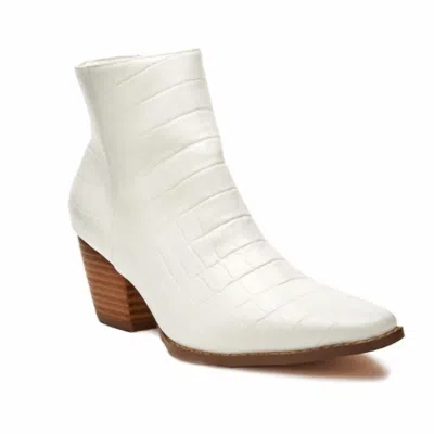 Matisse Women's Spade Booties In White Croc Vegan Leather In Multi
