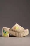 Matisse X Anthropologie Embroidered Fruits Platform Heels In Multicolor