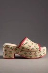 Matisse X Anthropologie Embroidered Fruits Platform Heels In Multicolor