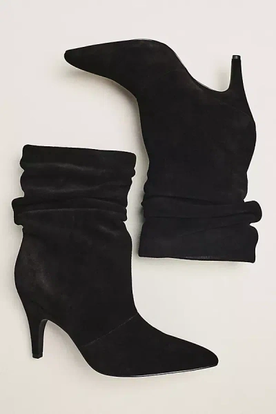Matisse X Anthropologie Scrunch Kitten Heel Boots In Black