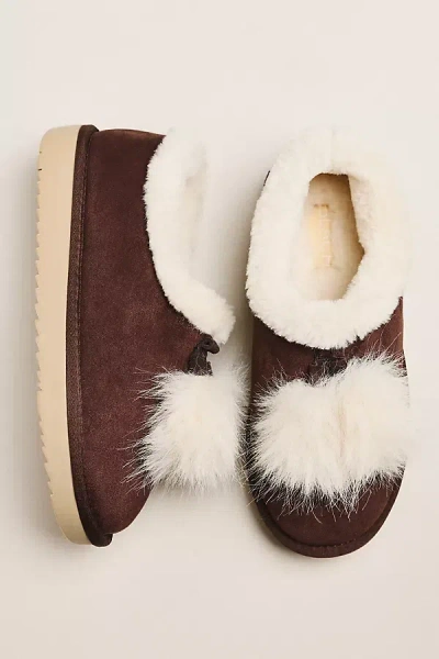 Matisse Yetti Faux Fur Pom Pom Slippers In Multi
