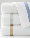 Matouk King 600 Thread Count Lowell Flat Sheet In White/champagne