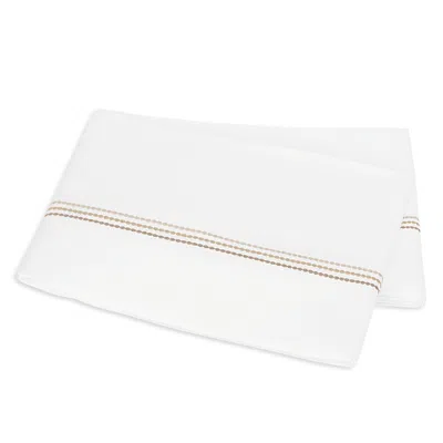 Matouk Amara Triple Pearl Flat Sheet, Twin In White