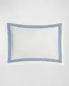 Matouk Ambrose 600 Thread Count Egyptian Cotton Sham In Bone/hazy Blue