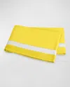 Matouk Ambrose Full/queen Flat Sheet In Lemon/bone