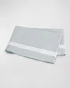 Matouk Ambrose 600 Thread Count Egyptian Cotton Sateen Flat Sheet In Pool/bone