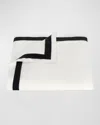 Matouk Ambrose 600 Thread Count Cotton Sateen Duvet Cover In Bone/black