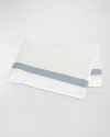 Matouk Ambrose King Flat Sheet In Bone/hazy Blue