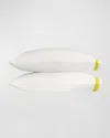 Matouk Ambrose Pillowcases, Set Of 2, King In Bone/lemon