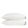 Matouk Ambrose Sateen King Pillowcase, Pair In Bone/hazy Blue