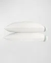 Matouk Ambrose Standard Pillowcases, Set Of 2 In Bone/celadon