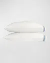 Matouk Ambrose Sateen Standard Pillowcase, Pair In Bone/hazy Blue