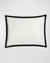 Matouk Ambrose 600 Thread Count Egyptian Cotton Sham In Bone/black