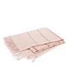 Matouk Amelia Boucle Stripe Alpaca Throw In Pink