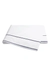 Matouk Ansonia 500 Thread Count Flat Sheet In White/navy