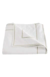 Matouk Ansonia Percale Duvet Cover, King In White/almond