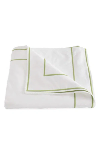 Matouk Ansonia Cotton Percale Duvet Cover In White/leaf