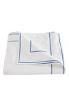 Matouk Ansonia Cotton Percale Duvet Cover In White/ocean