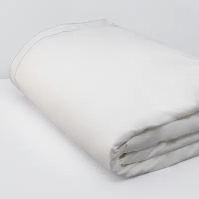 Matouk Ansonia Percale Duvet Cover, Full/queen In Sterling