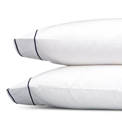 Matouk Ansonia Percale King Pillowcase, Pair In Navy Blue