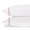 Matouk Set Of 2 Ansonia 500 Thread Count Cotton Percale Pillowcases In Red