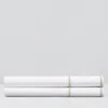 Matouk Ansonia Percale Standard Pillowcase, Pair In White/almond