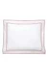 Matouk Ansonia Percale Standard Sham In White/chinese Red
