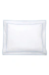Matouk Ansonia Percale Euro Sham In White/ocean