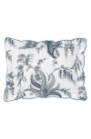 Matouk Apolline 500 Thread Count Quilted Cotton Percale Pillow Sham In Mediterranean