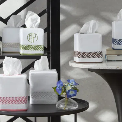 Matouk Astor Braid Tissue Box Cover In Dune