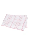 Matouk August Plaid 500 Thread Count Flat Sheet In Pink