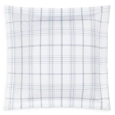 Matouk August Plaid Euro Sham In Blue