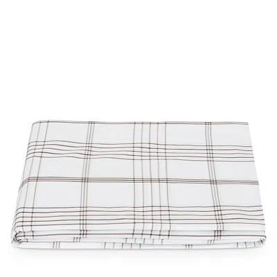 Matouk August Plaid Fitted Sheet, Queen In Brown