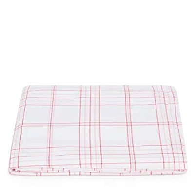 Matouk August Plaid Fitted Sheet, Queen In Peony