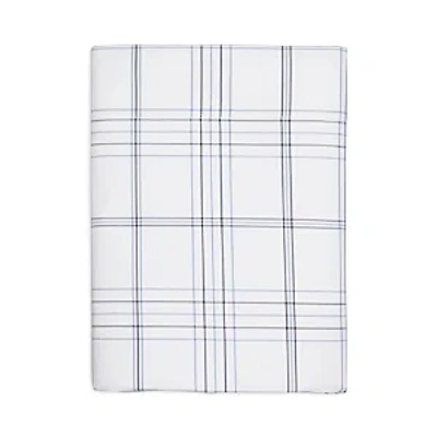 Matouk August Plaid Flat Sheet, Full/queen In Navy