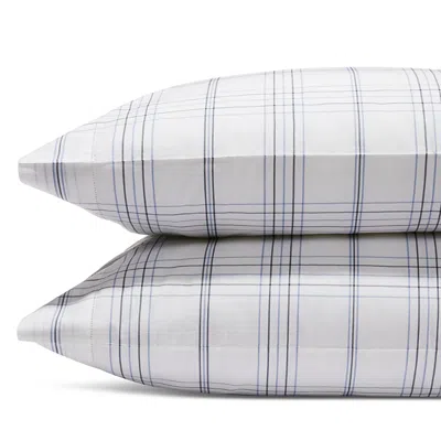Matouk August Plaid King Pillowcase, Pair In Blue