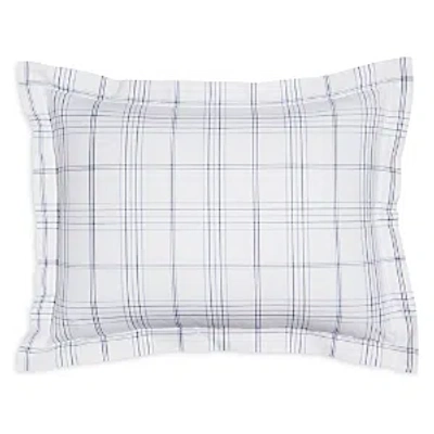 Matouk August Plaid King Sham In Navy
