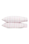 Matouk August Plaid Set Of 2 Pillowcases In Pink