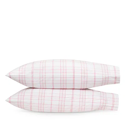 Matouk August Plaid Standard Pillowcase, Pair In Pink