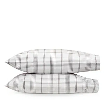Matouk August Plaid Standard Pillowcase, Pair In Gray